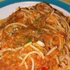 A picture of Spicy Fish Arrabiata pasta.