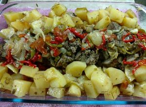Una foto de Colita de cuadril al horno con papas