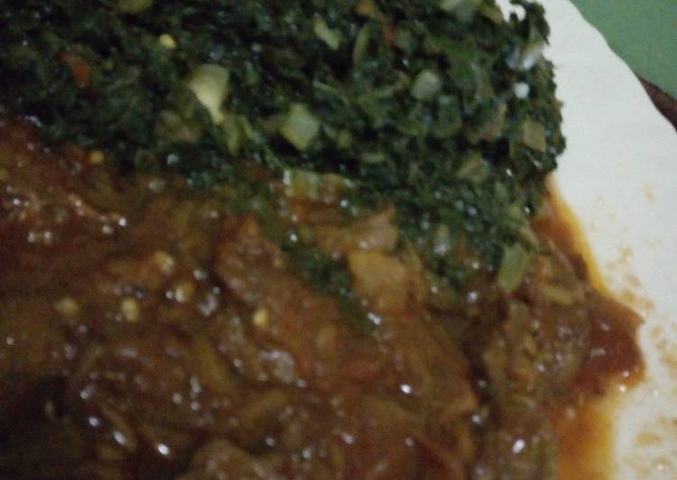 Beef stew with sukuma wiki