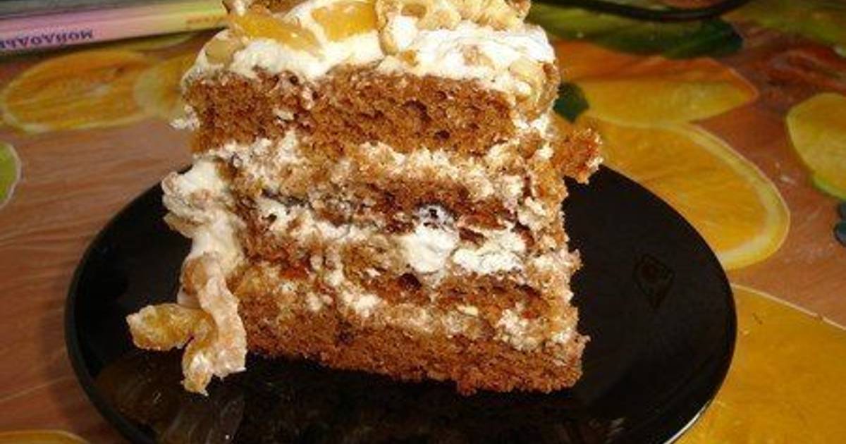 Торт трухлявый пень классический рецепт с фото пошагово со сметанным кремом в домашних условиях