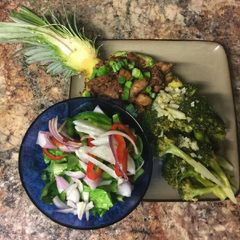 Teriyaki chicken Pineapple bowl A picture of Teriyaki chicken Pineapple bowl.