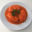 Rape con salsa de pimientos rojos