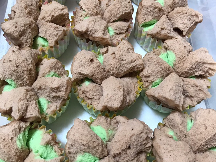 Cara Gampang Membuat Bolu kukus pandan coklat all in one mekar lembut Anti Gagal