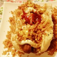 A picture of Sausage burger.