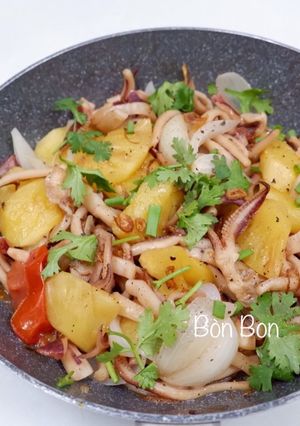 Hình của món Mực Khô Xào Chua Ngọt.