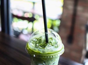Hình của món Matcha cốt dừa đá viên.