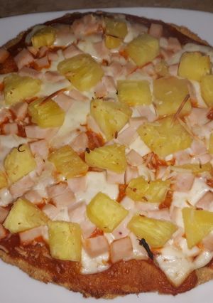 Una foto de Pizza saludable hawaiana 🍍