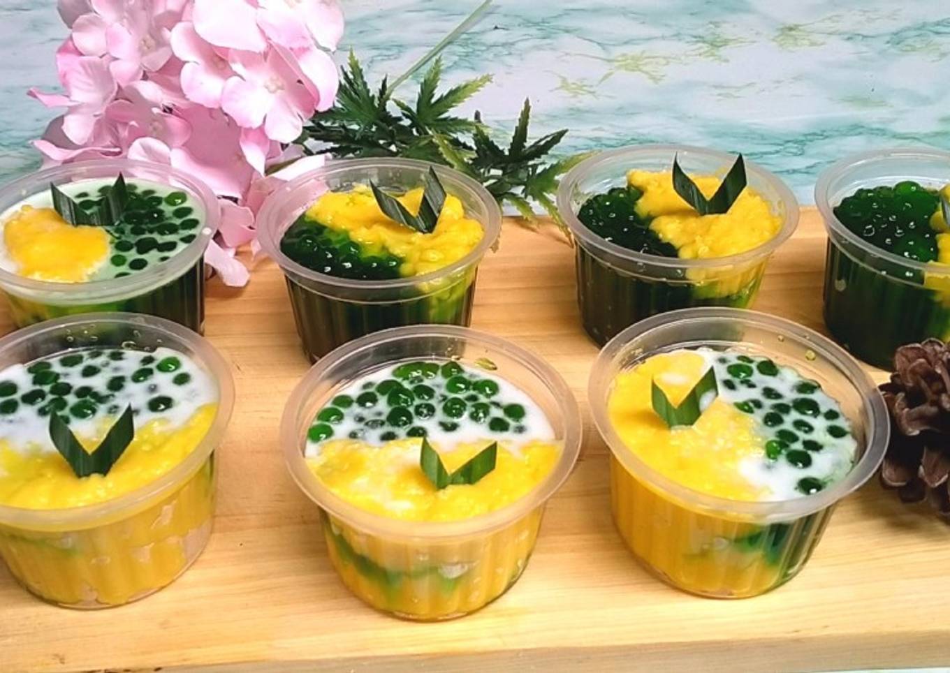 Bubur jagung mutiara pandan