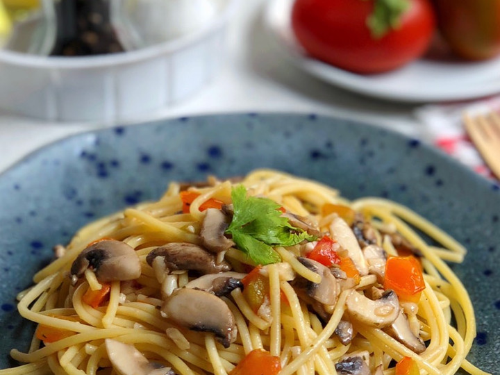 Resep Mushrooms Spaghetti Aglio e Olio, Enak Banget