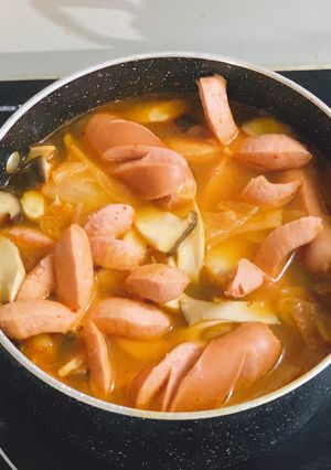 Hình của món Canh kim chi.