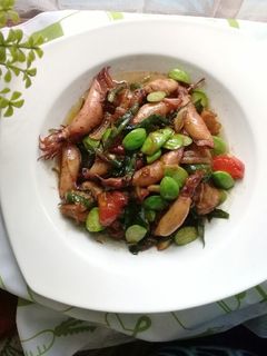 Foto resep Cumi Asin Pete Cabe Ijo