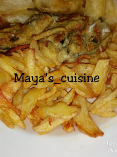 A picture of Fried chips with egg.