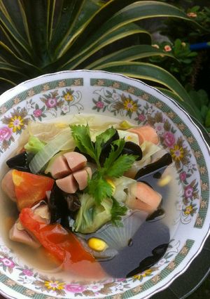 Foto resep Soup Sosis Jamur