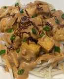 Bean Sprouts and Fried Tofu in Peanut Sauce