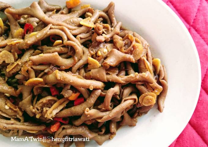 Resep Tumis Usus Ayam Kecap, Enak