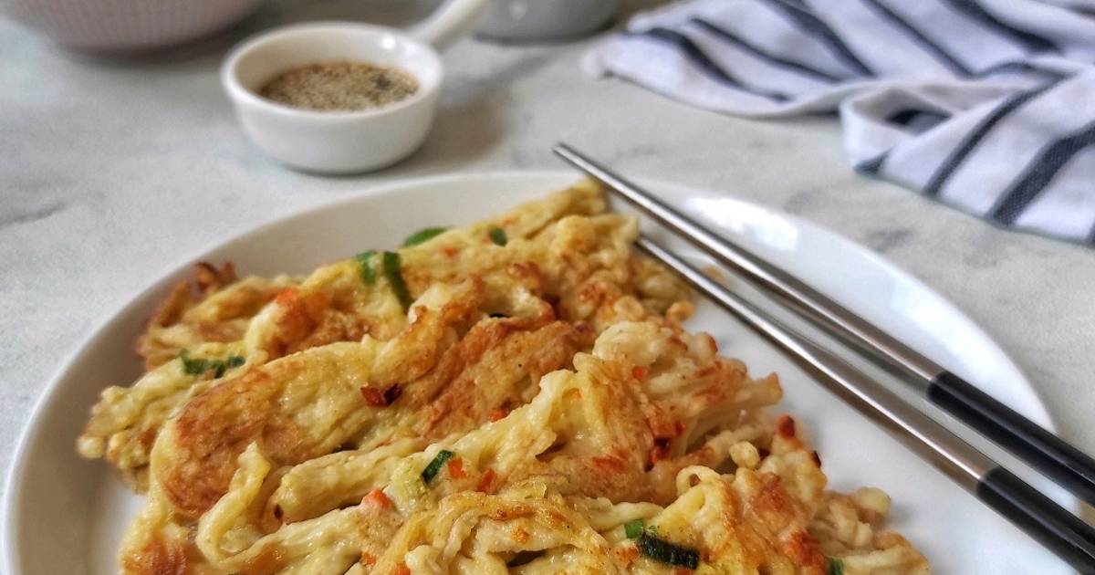 Resep Paengee Beoseot Jeon, 팽이버섯전 (Korean Enoki Mushroom Pancake) oleh