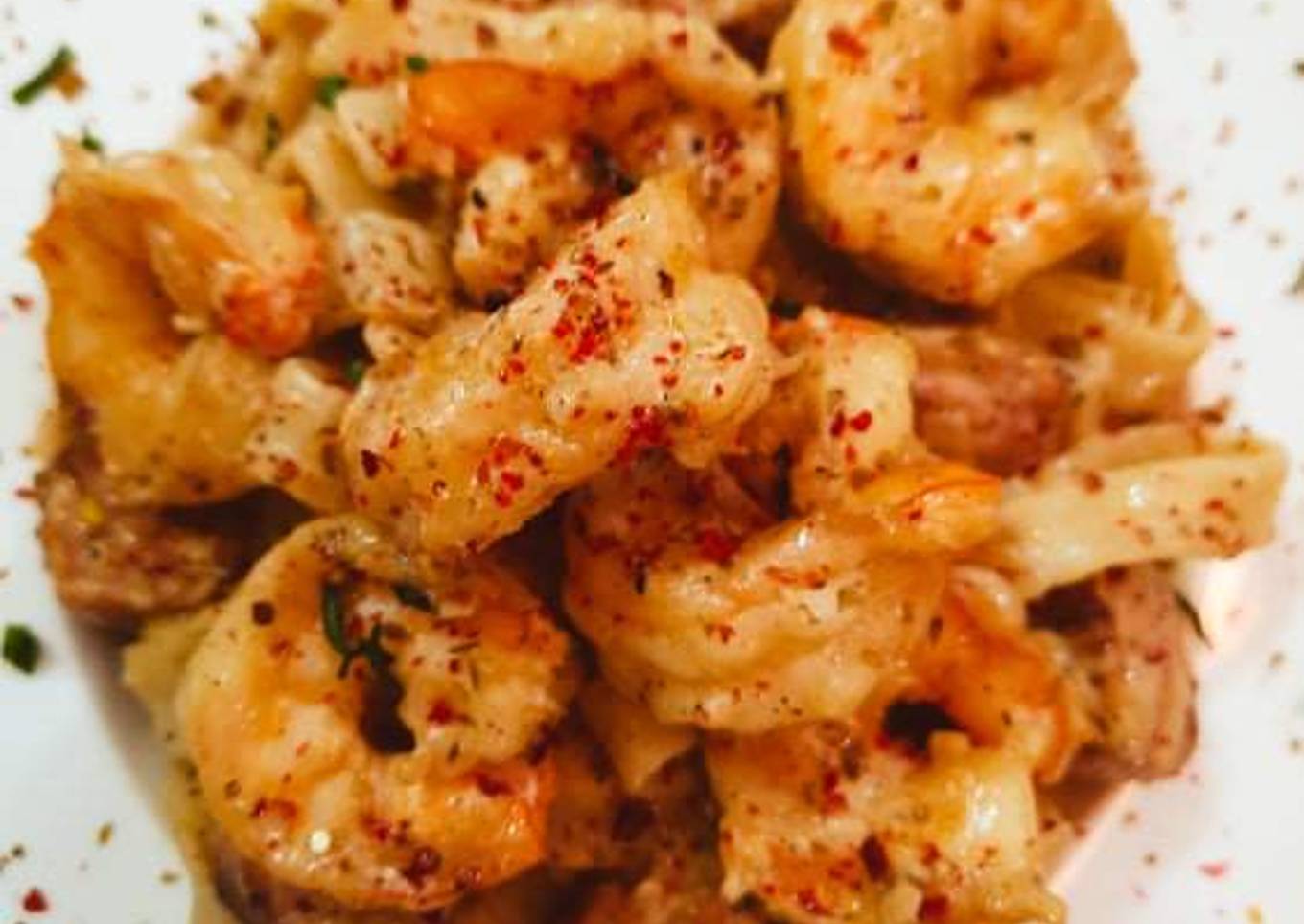 3 Spice Prawns Fettucine