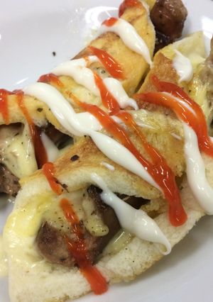 Foto resep Menu sarapan : Sausage roll with cheese