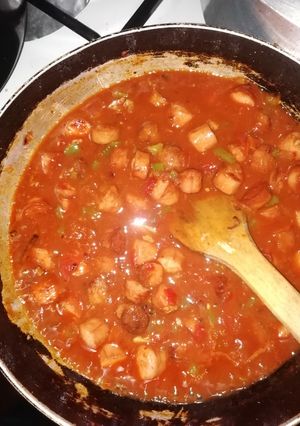 A picture of Hot dog stew#4 week challenge.