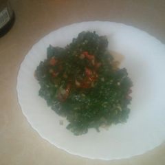 A picture of Fried Pumpkin leaves.