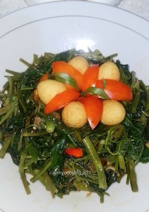 Foto resep Cah kangkung saus tiram kombinasi dengan telur puyuh