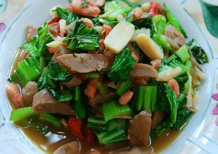 Pakchoi Baso Udang Saus Tiram