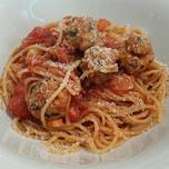 Olasz paradicsomos húsgolyó spagettivel