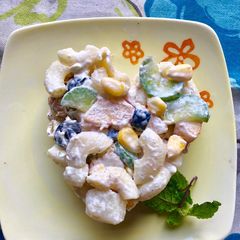 A picture of Chicken and macaroni Salad.