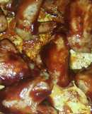 Alitas de pollo horneadas con salsa BBQ