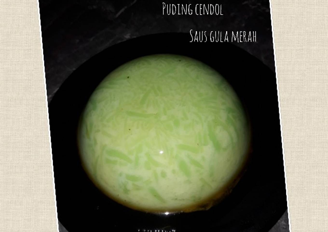 Puding cendol saus gula merah