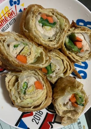 豆包高麗菜雞肉捲 的食譜成品照片