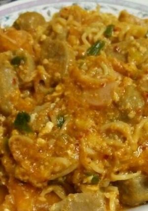 Foto resep Seblak mie bakso sosis pedas