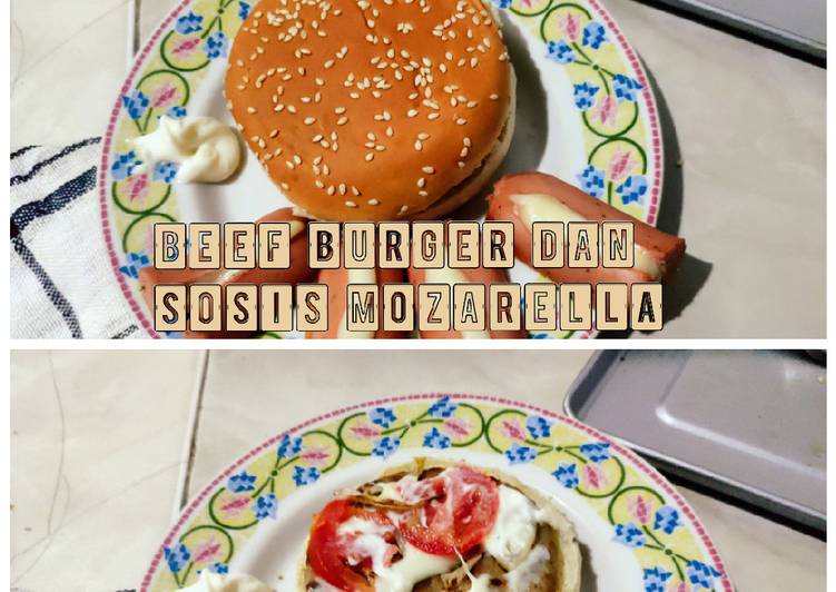 Beef Burger dan Sosis Mozarella