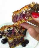 Barritas de arándanos, coco y chocolate {receta vegana, paleo y sin azúcar refinada}