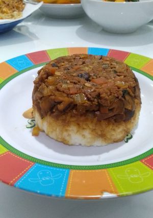 Foto resep Nasi tim sapi wortel jamur