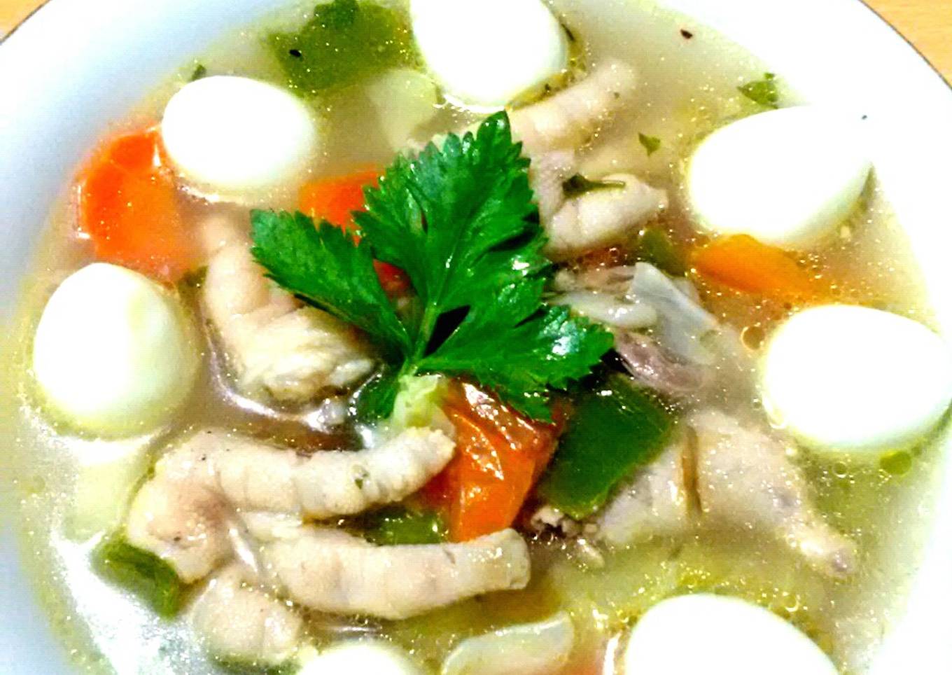 Sop Ceker Telur puyuh