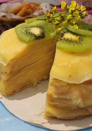 Foto resep Vanilla Mille Feuilles Cake a.k.a Vanilla Crepes Cake