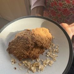 A picture of Vegan Ginger, Orange and Cinnamon Oat Biscuits🍊, Sugar free and Baking powder/soda free.