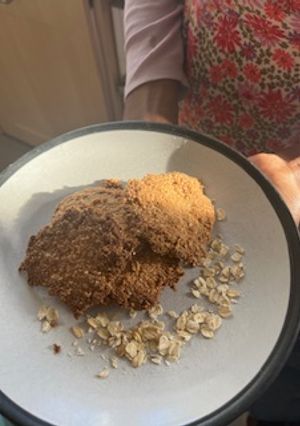A picture of Vegan Ginger, Orange and Cinnamon Oat Biscuits🍊, Sugar free and Baking powder/soda free.