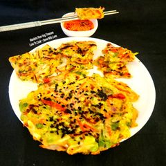 A picture of Korean Veggie Pancake - (Yachaejeon) - Cook in 5 Minutes.