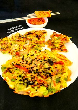 A picture of Korean Veggie Pancake - (Yachaejeon) - Cook in 5 Minutes.