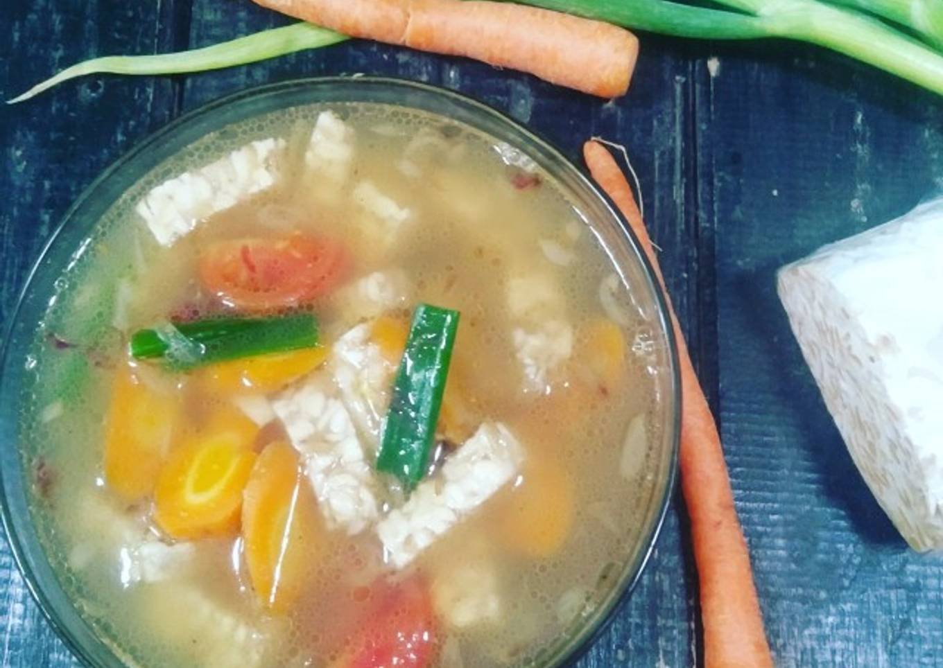 Sop bening tempe wortel