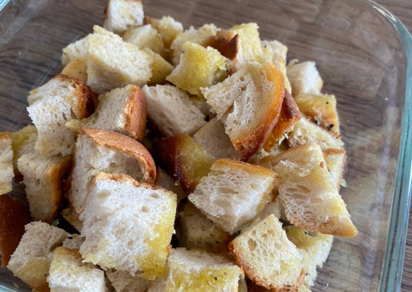 Croutons -Don't throw away stale bread!