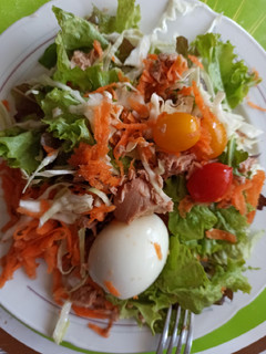 Una foto de Ensalada mixta con atún y arroz