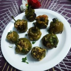 Bharwa paneer capsicum cups A picture of Bharwa paneer capsicum cups.