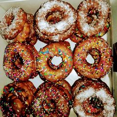 A picture of #Week4challenge Charity recipe. Chocolate donuts 🍩.