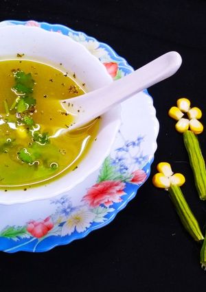 A picture of Drumstick Corn Soup.