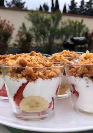 Une photo de Verrine crumble coco/fruit