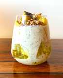 Yogurt com Gelatina e Manga #yogurte #manga #linhaça