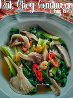 Gambar Pak Choy cendawan udang kering